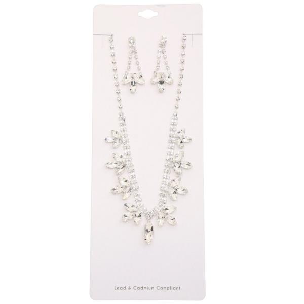FLOWER RHINESTONE NECKLACE