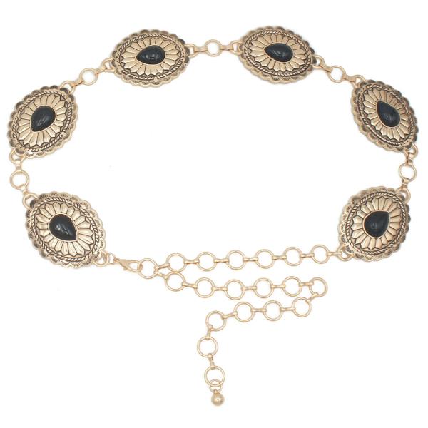 FLORA BLOOM TEAR CAB ACCENT CONCHO CHAIN BELT