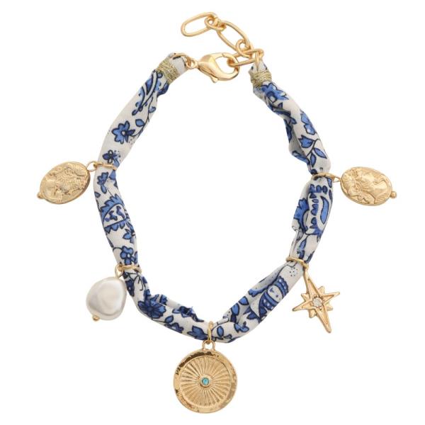 MULTI CHARM FABRIC BRACELET