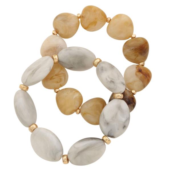 ACETATE BEADED BRACELET SET