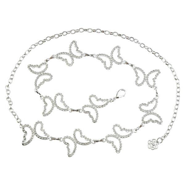 RHINESTONE BUTTERFLY LINK CHAIN BELT