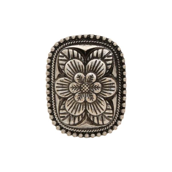 WESTERN STYLE FLOWER METAL RING