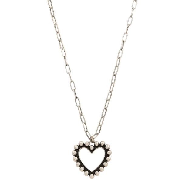 HEART PENDANT METAL NECKLACE