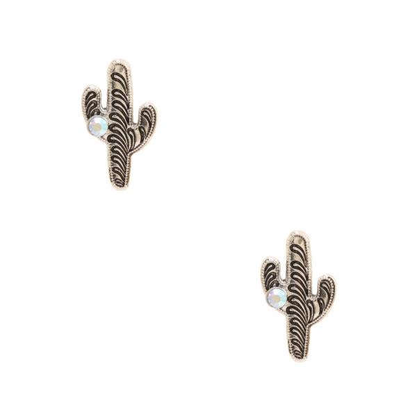 WESTERN CACTUS METAL EARRING