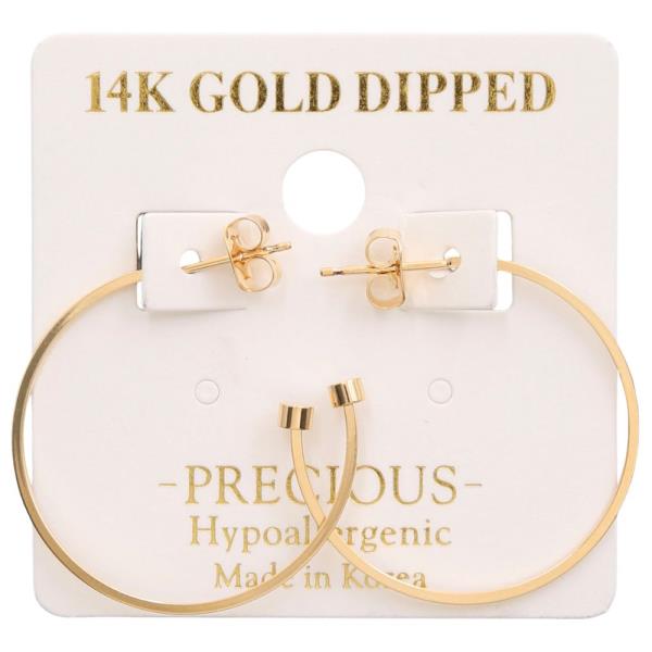 14K GOLD DIPPED OPEN HOOP EARRING