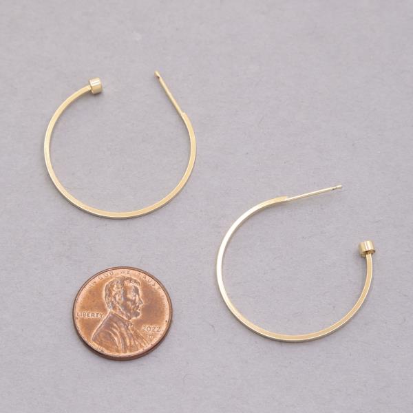 14K GOLD DIPPED OPEN HOOP EARRING
