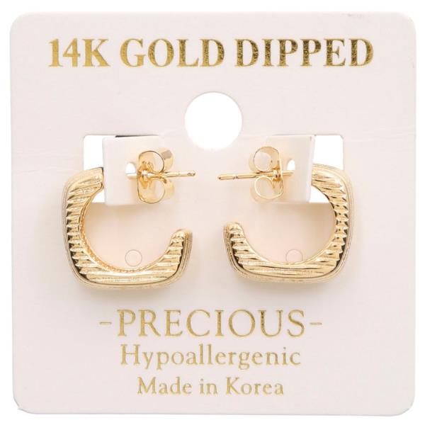 14K GOLD DIPPED LINED METAL EARRING