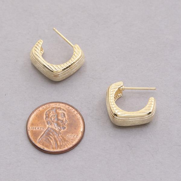 14K GOLD DIPPED LINED METAL EARRING