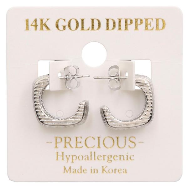 14K GOLD DIPPED LINED METAL EARRING