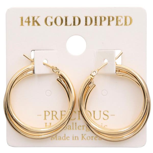 14K GOLD DIPPED DOUBLE HOOP EARRING
