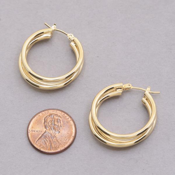 14K GOLD DIPPED DOUBLE HOOP EARRING