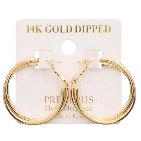 14K GOLD DIPPED DOUBLE HOOP EARRING