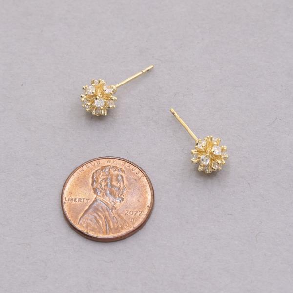 14K GOLD DIPPED CZ  STUD EARRING