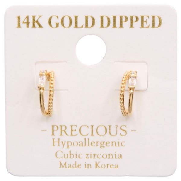 14K GOLD DIPPED CZ MINI HOOP EARRING