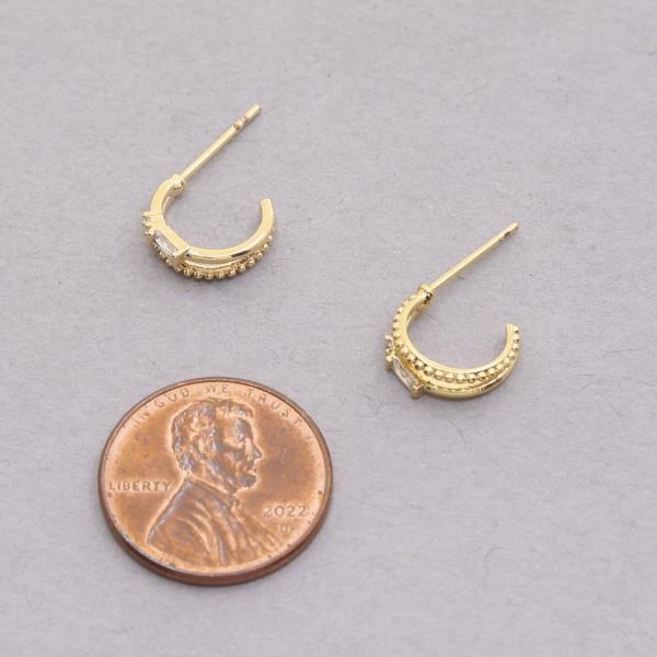 14K GOLD DIPPED CZ MINI HOOP EARRING