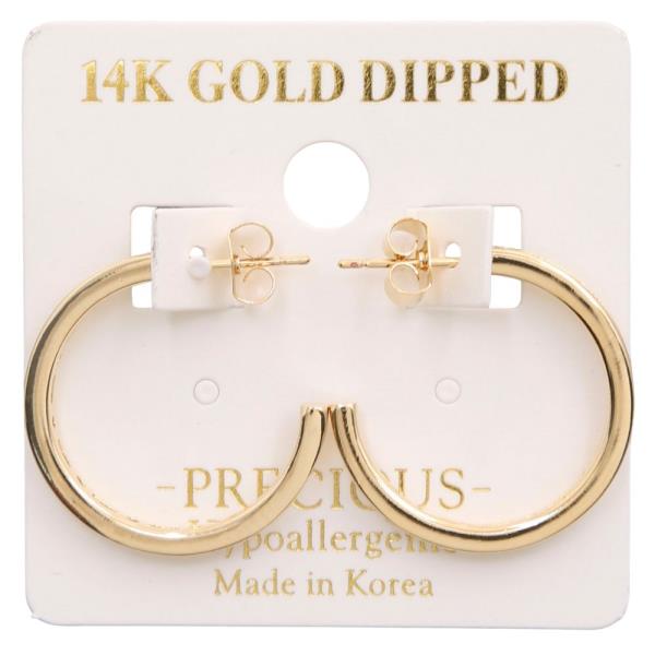 14K GOLD DIPPED OPEN HOOP CRYSTAL EDGE EARRING