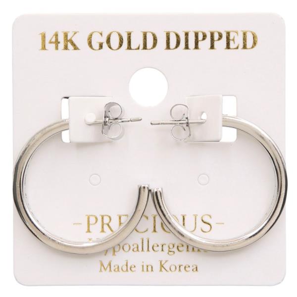 14K GOLD DIPPED OPEN HOOP CRYSTAL EDGE EARRING