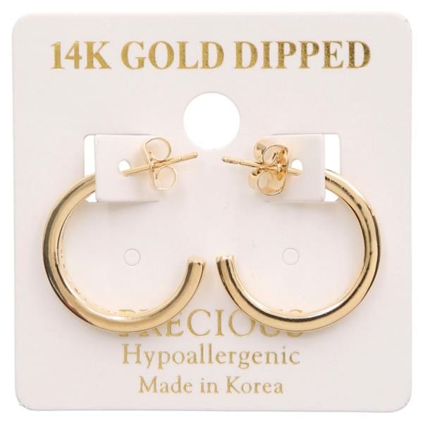 14K GOLD DIPPED OPEN HOOP CRYSTAL EDGE EARRING