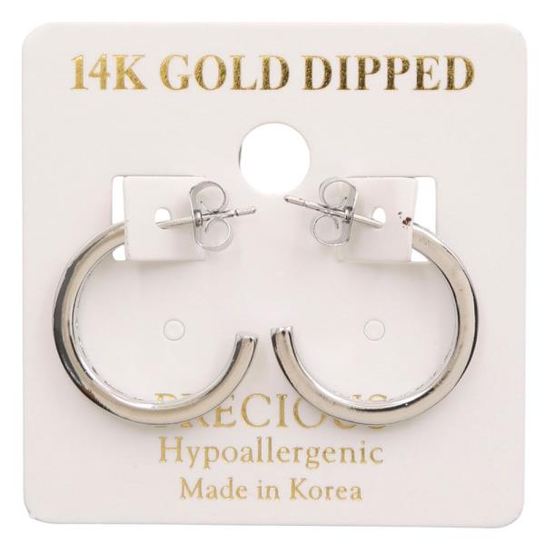 14K GOLD DIPPED OPEN HOOP CRYSTAL EDGE EARRING