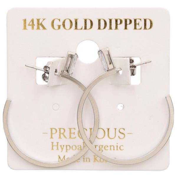 14K GOLD DIPPED HALF OPEN HOOP CRYSTAL EARRING