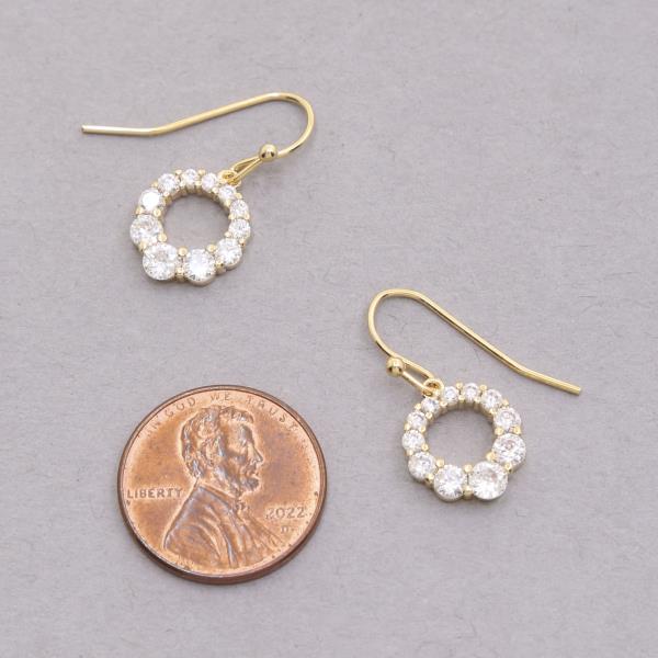 14K GOLD DIPPED CRYSTAL DANGLE EARRING
