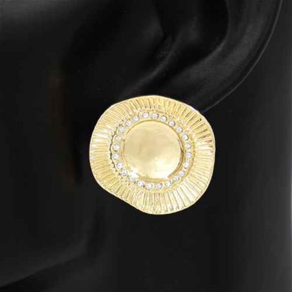 WAVY METAL ROUND EARRING