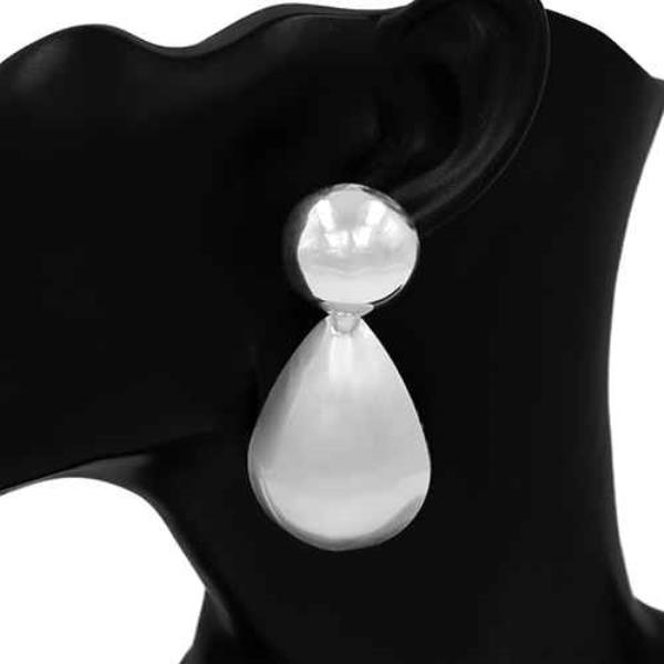 ROUND TEARDROP LINK METAL EARRING