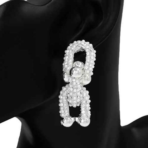 PEARL BEAD U LINK METLA EARRING