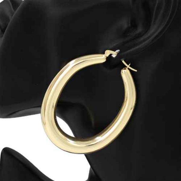 OVAL METAL EARRING
