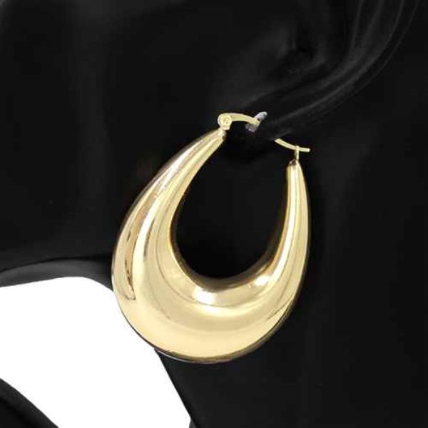PUFFY TEARDROP METAL EARRING