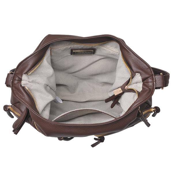 CHIC ZIPPER DESIGN SHOULDER HOBO BAG