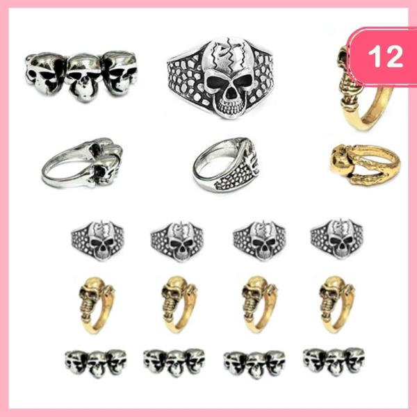 MULTI SKULL RINGS (12 UNITS)