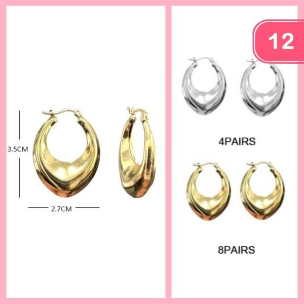 HUGGIE CHUNKY HOOP EARRING (12 UNITS)