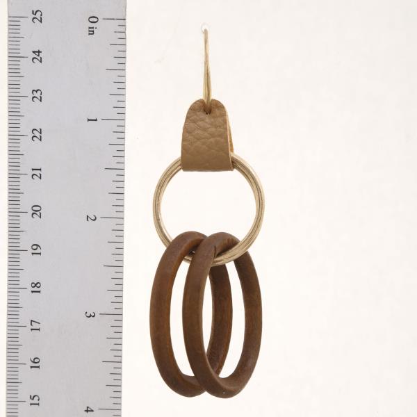 WOOD CIRCLE LINK DANGLE EARRING