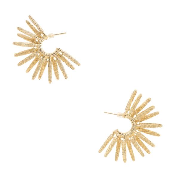 HALF FLOWER METAL EARRING