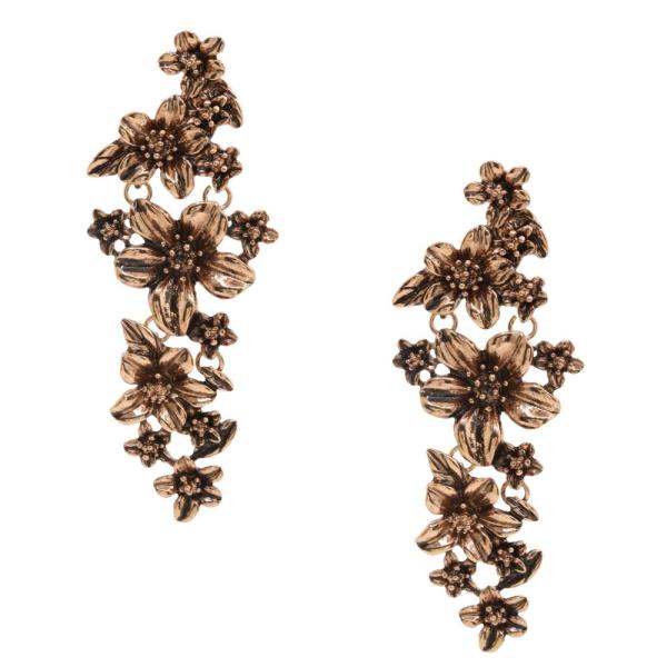 RUSTIC FLOWER LINK DANGLE EARRING
