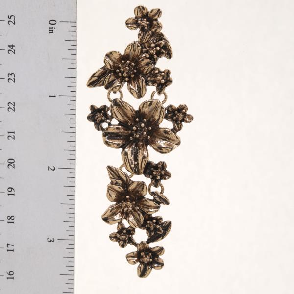 RUSTIC FLOWER LINK DANGLE EARRING