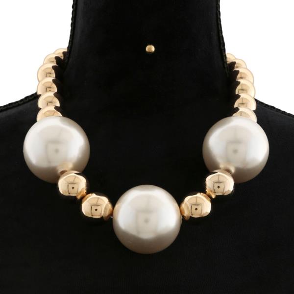 TWO TONE PEARL BEAD NECKLACE