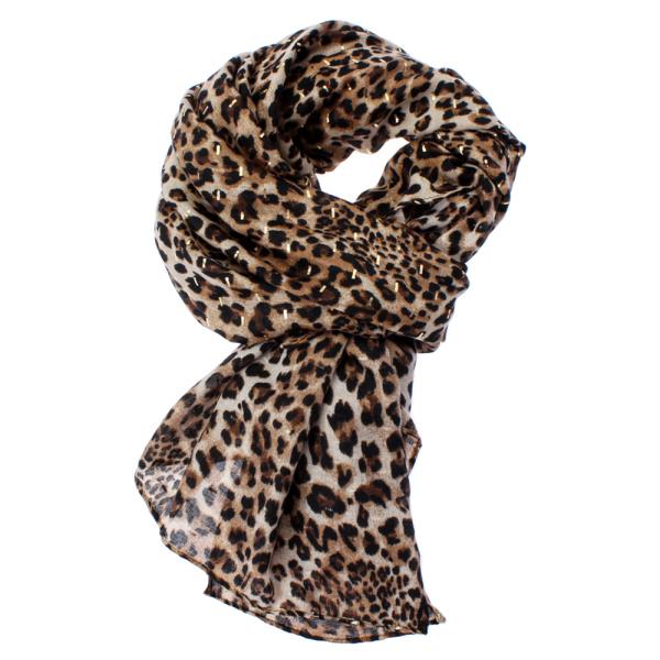 LEOPARD PRINT LIGHTWEIGHT OBLONG SCARF