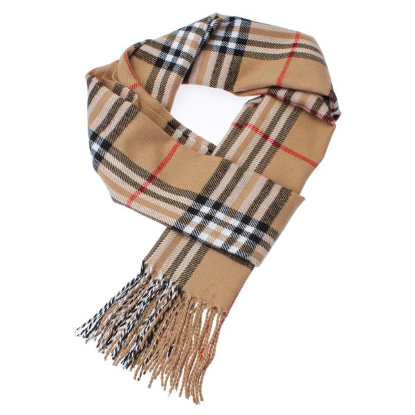 FRINGE OBLONG PLAID SCARF