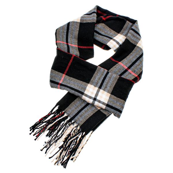 FRINGE OBLONG PLAID SCARF