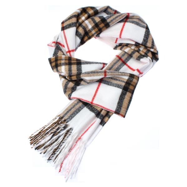 PLAID CHECK FRINGE LONG SCARF