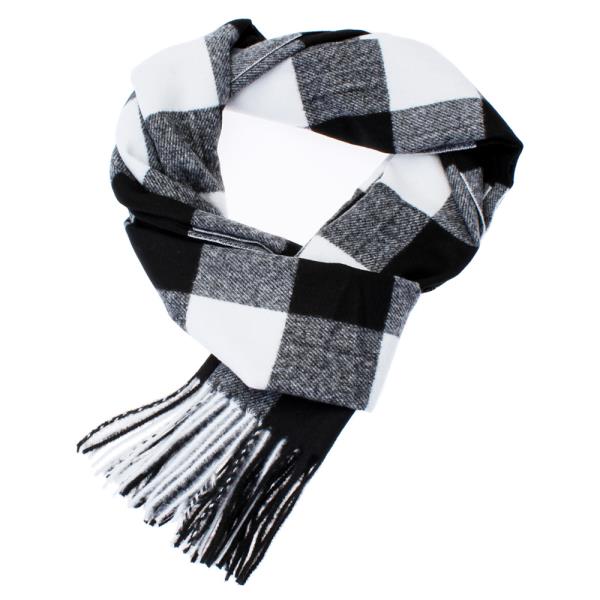 FRINGE OBLONG PLAID SCARF