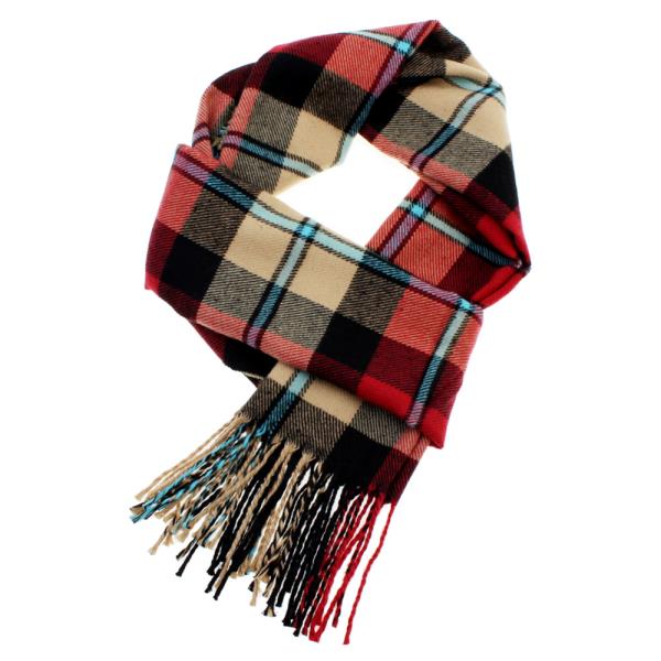 FRINGE OBLONG PLAID SCARF