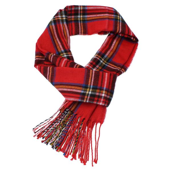 FRINGE OBLONG PLAID SCARF