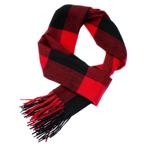 FRINGE OBLONG PLAID SCARF