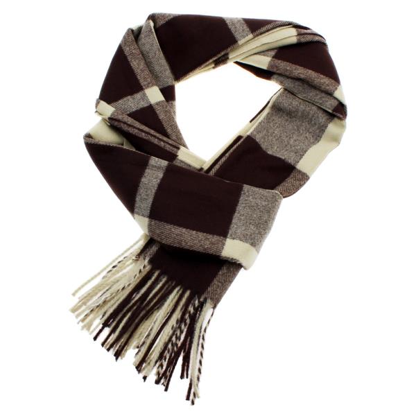 FRINGE OBLONG PLAID SCARF