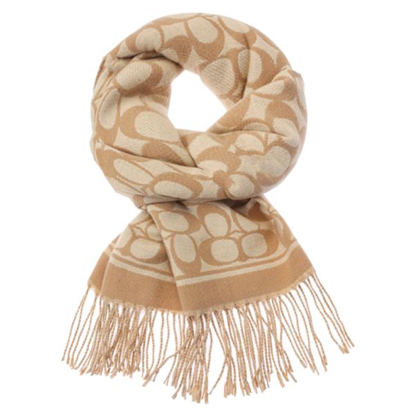 ROUND PATTERN FRINGE OBLONG SCARF