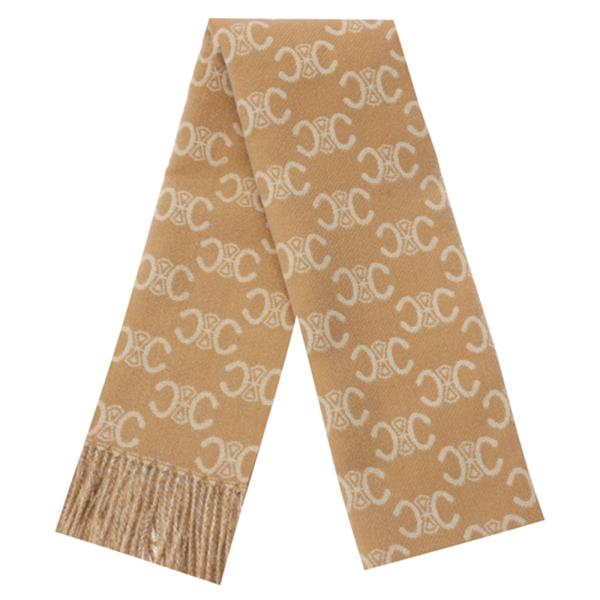 SIMBOL MONOGRAM FRINGE OBLONG SCARF
