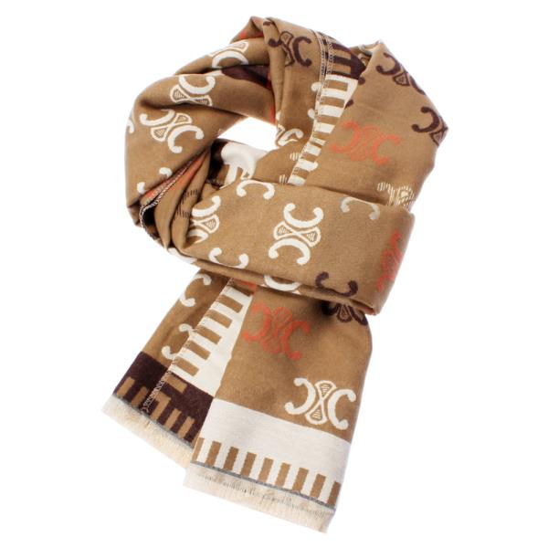 SIMBOL MONOGRAM FRINGE OBLONG SCARF